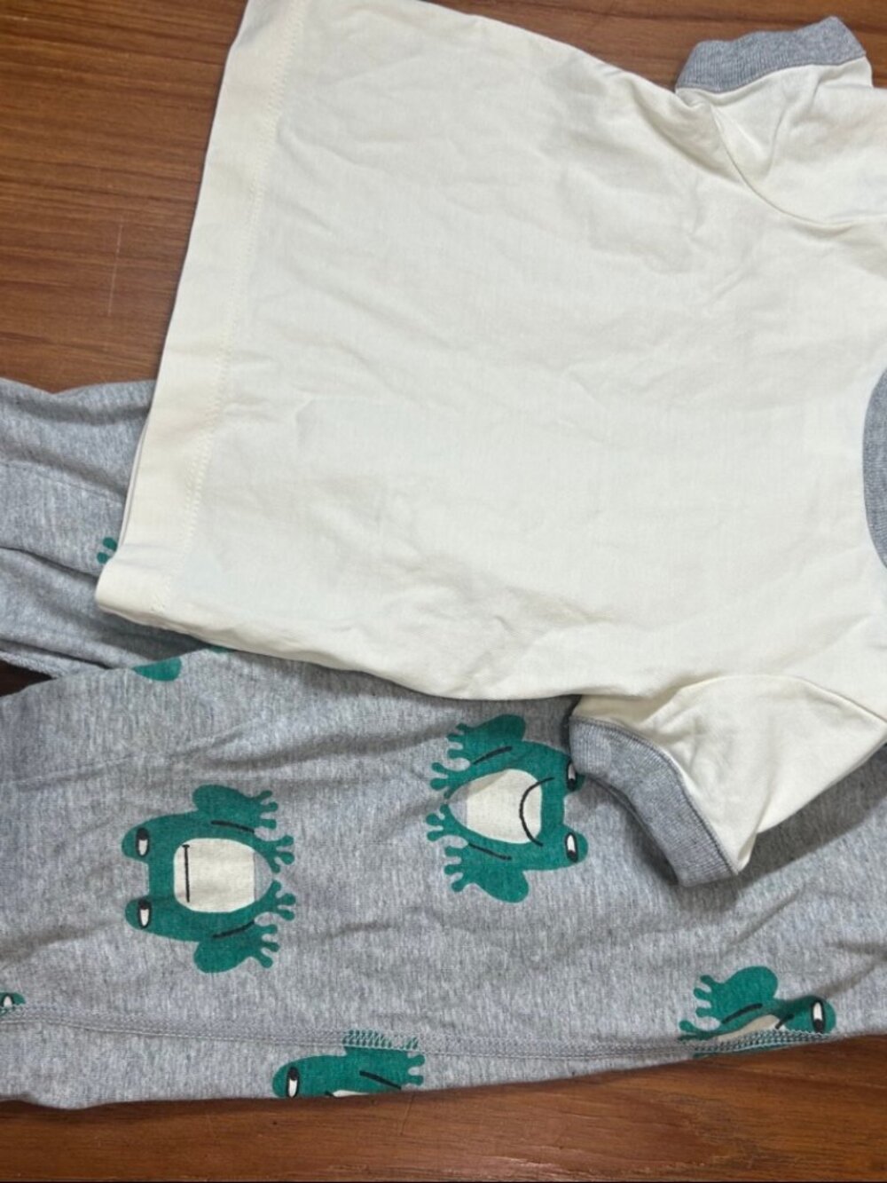 Hanna Andersson Baby T-Shirt & Overalls Set Happy Frogs Grey Heather 6-12M